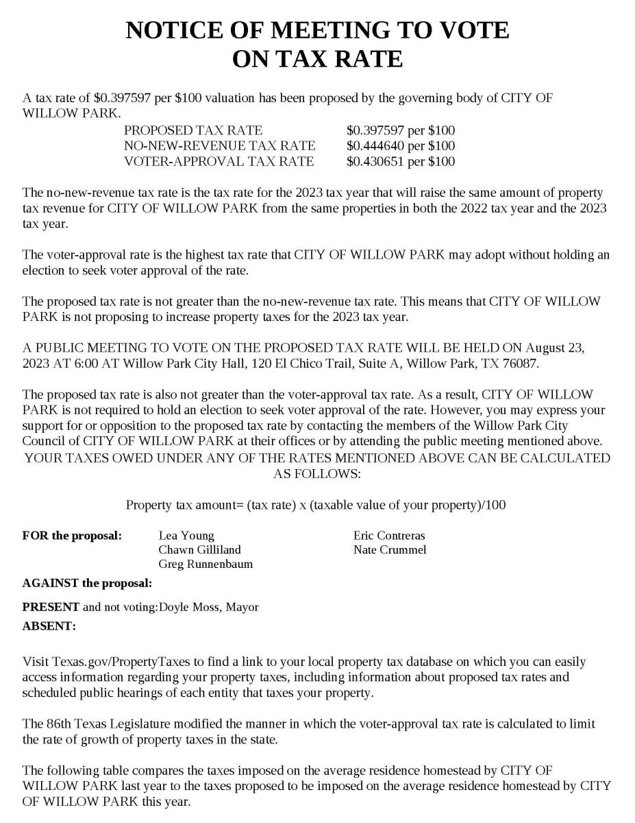 Notice of public meeting page 1
