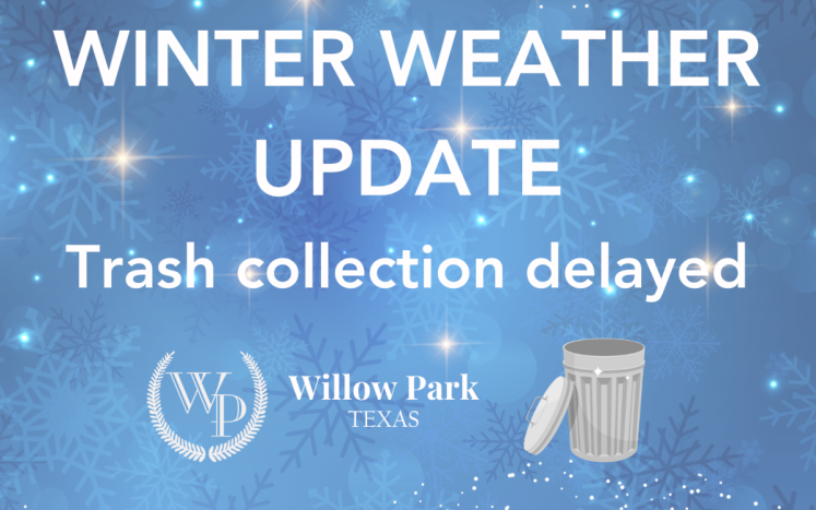 winter weather update graphic with city logo