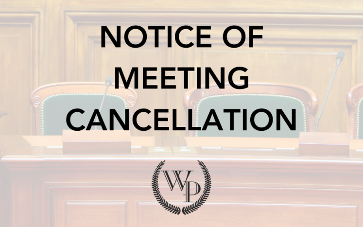 Notice of Meeting Cancellation 